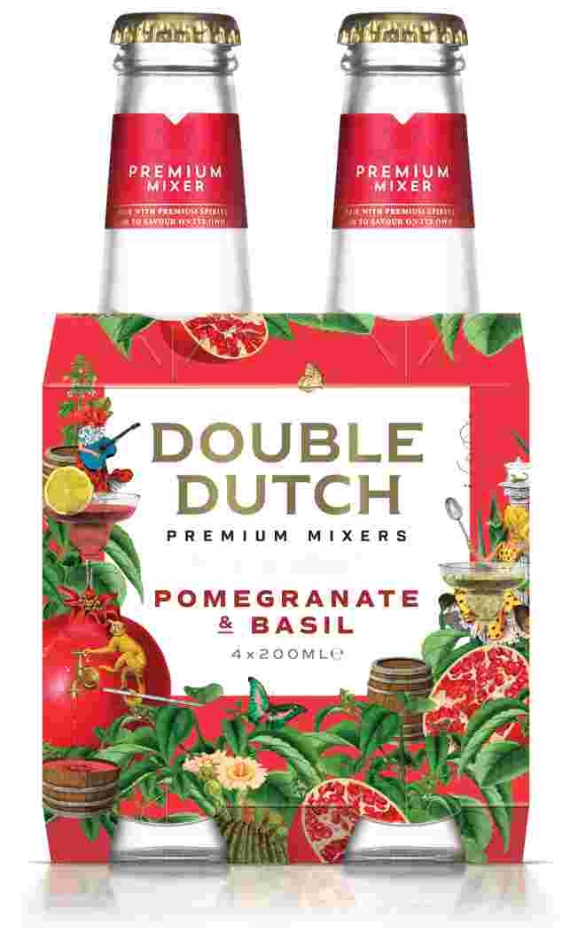Double Dutch Pomegranate & Basil Premium Mixer 4 x 20CL