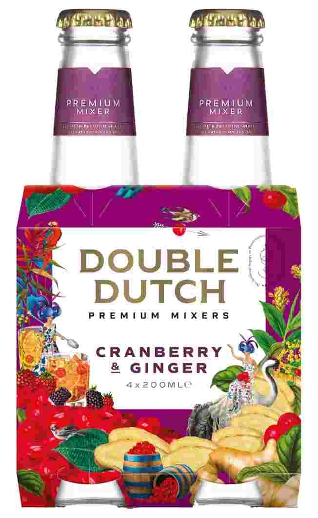 Double Dutch Cranberry & Ginger Tonic Water Premium Mixer 4 x 20CL